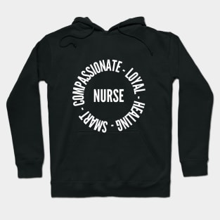 Nurse qualities - inspiring nurse quote (white) Hoodie